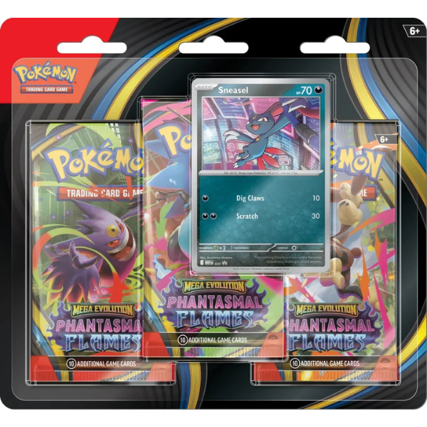 Pokémon TCG - Mega Evolution ME02 - Phantasmal Flames 3-pack Blister