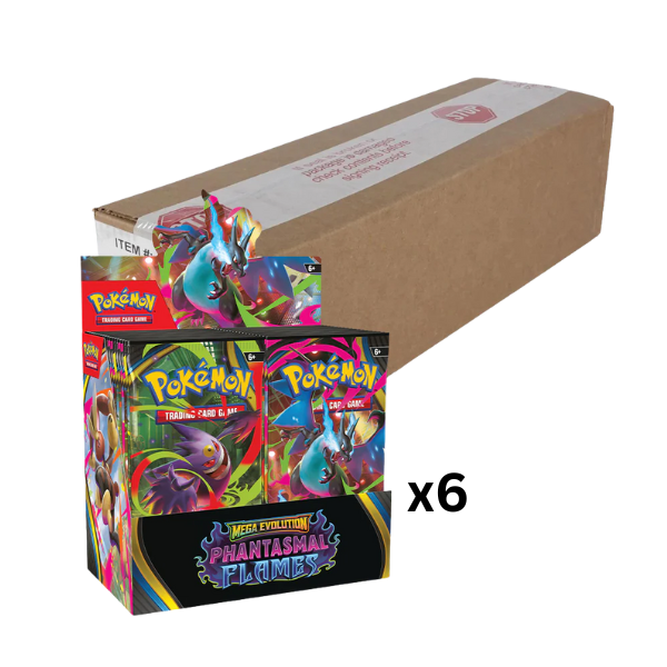 Pokémon TCG - Mega Evolution ME02 - Phantasmal Flames - Booster Box Case of 6