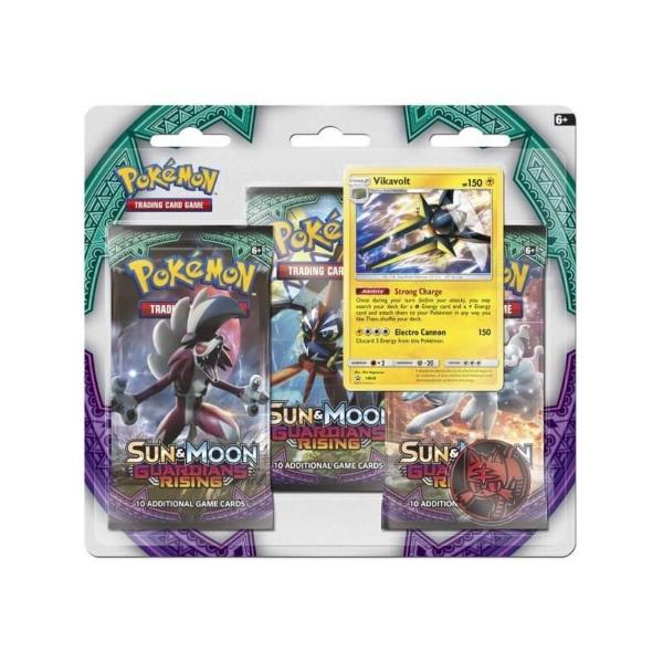 Pokemon Sun & Moon Guardians Rising 3 Pack Blister Vikavolt