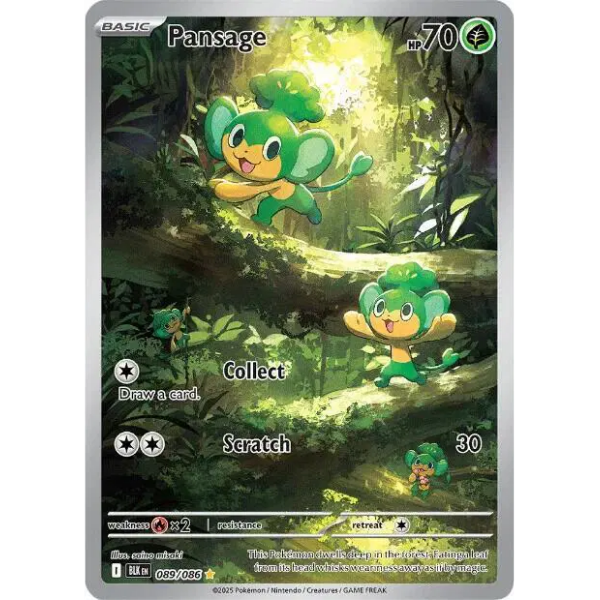 Scarlet & Violet - Black Bolt 089/086 - Pansage [Illustration Rare]