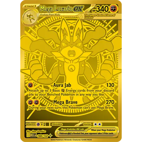 Mega Evolution Base 188/132 - Mega Lucario ex [Mega Hyper Rare]