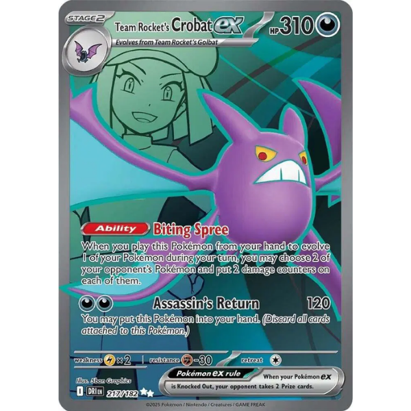 Scarlet & Violet - Destined Rivals 217/182 - Team Rocket's Crobat ex [Ultra Rare]