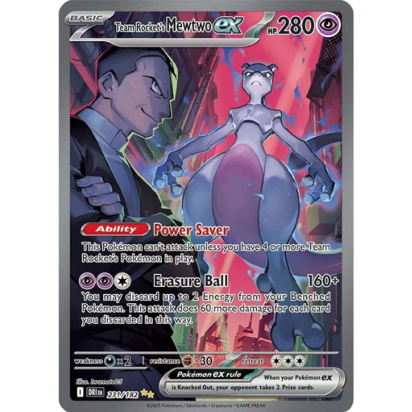 Scarlet & Violet - Destined Rivals 231/182 - Team Rocket's Mewtwo ex [Special Illustration Rare]