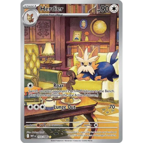 Scarlet & Violet White Flare 155/086 - Herdier [Illustration Rare]