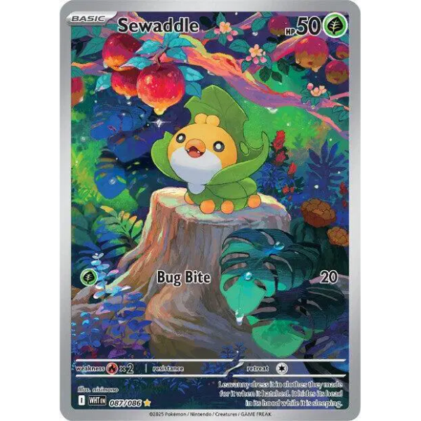 Scarlet & Violet White Flare 087/086 - Sewaddle [Illustration Rare]