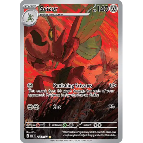 Scarlet & Violet Obsidian Flames 205/197 - Scizor [Illustration Rare]
