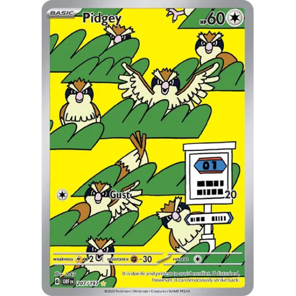 Scarlet & Violet Obsidian Flames 207/197 - Pidgey [Illustration Rare]