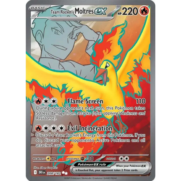 Scarlet & Violet - Destined Rivals 208/182 - Team Rocket's Moltres ex [Ultra Rare]