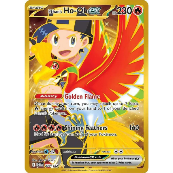 Scarlet & Violet - Destined Rivals 239/182 - Ethan's Ho-oh ex [Hyper Rare]