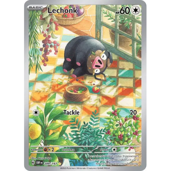 Scarlet & Violet Obsidian Flames 209/197 - Lechonk [Illustration Rare]