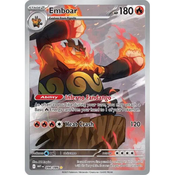 Scarlet & Violet White Flare 098/086 - Emboar [Illustration Rare]