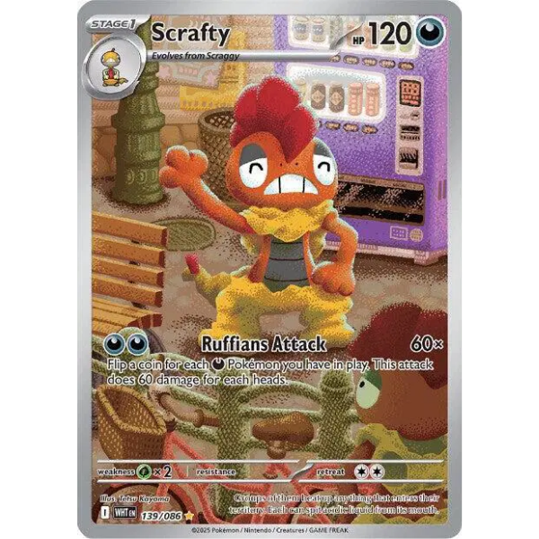 Scarlet & Violet White Flare 139/086 - Scrafty [Illustration Rare]