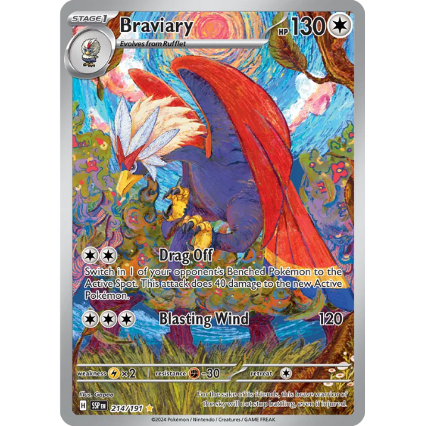 Scarlet & Violet Surging Sparks 214/191 - Braviary [Illustration Rare]