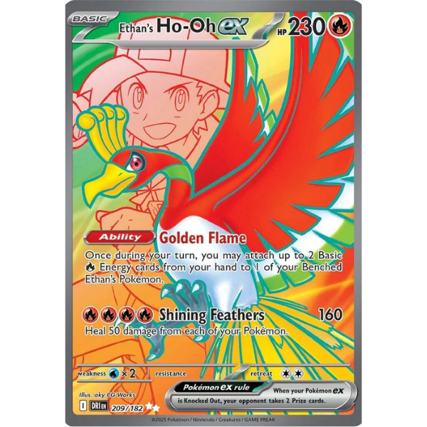 Scarlet & Violet - Destined Rivals 209/182 - Ethan's Ho-Oh EX [Ultra Rare]