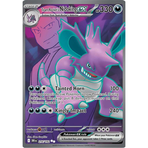 Scarlet & Violet - Destined Rivals 216/182 - Team Rocket's Nidoking EX [Ultra Rare]