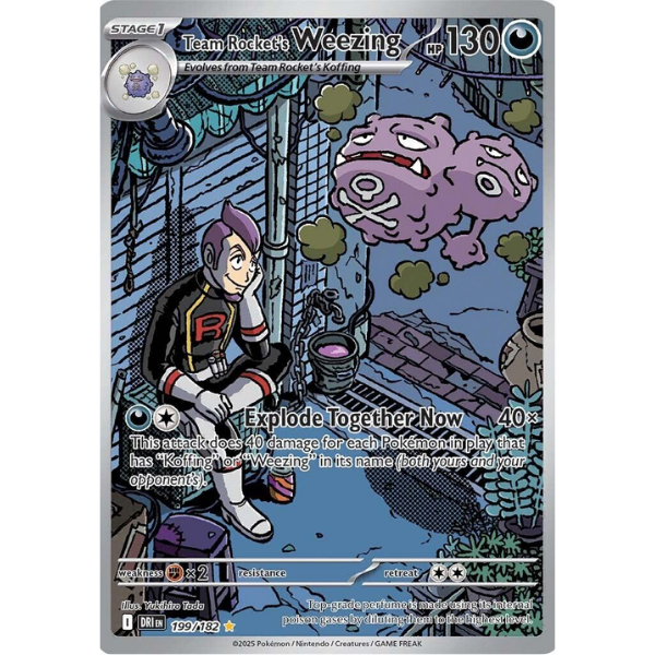 Scarlet & Violet - Destined Rivals 199/182 - Team Rocket's Weezing [Illustration Rare]