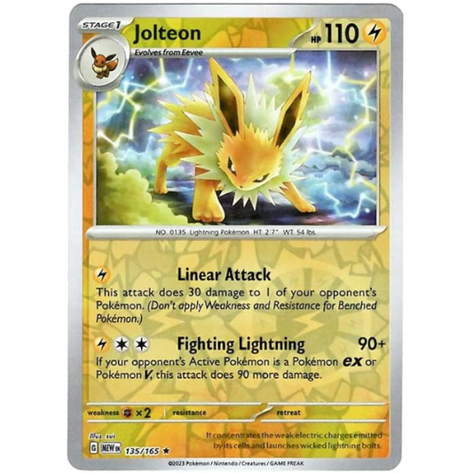 Jolteon - Reverse Holo Rare 135/165 [Scarlet & Violet 151]