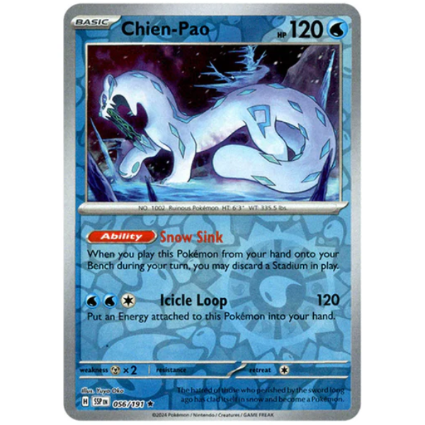 Chien-Pao - Reverse Holo Rare 056/191 [Scarlet & Violet Surging Sparks]