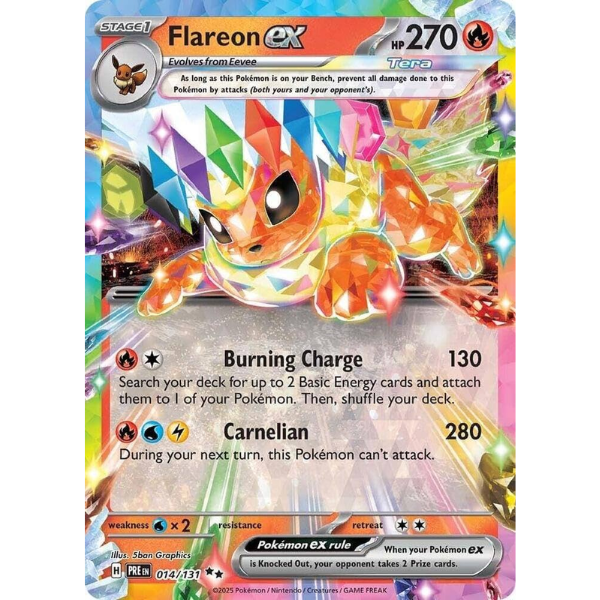Scarlet & Violet Prismatic Evolutions 014/131 - Flareon EX [Double Rare]