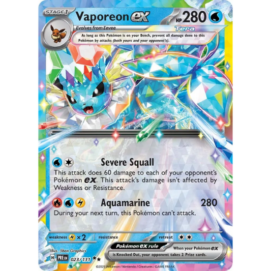 Scarlet & Violet Prismatic Evolutions 023/131 - Vaporeon EX [Double Rare]