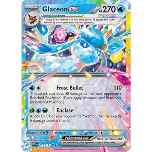 Scarlet & Violet Prismatic Evolutions 026/131 - Glaceon EX [Double Rare]