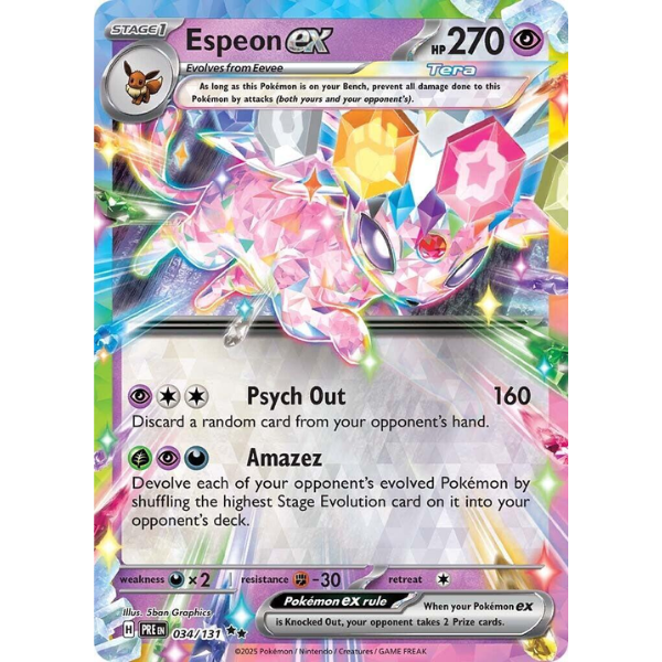 Scarlet & Violet Prismatic Evolutions 034/131 - Espeon EX [Double Rare]