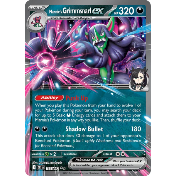 Scarlet & Violet - Destined Rivals 136/182 - Marnie's Grimmsnarl Ex [Double Rare]