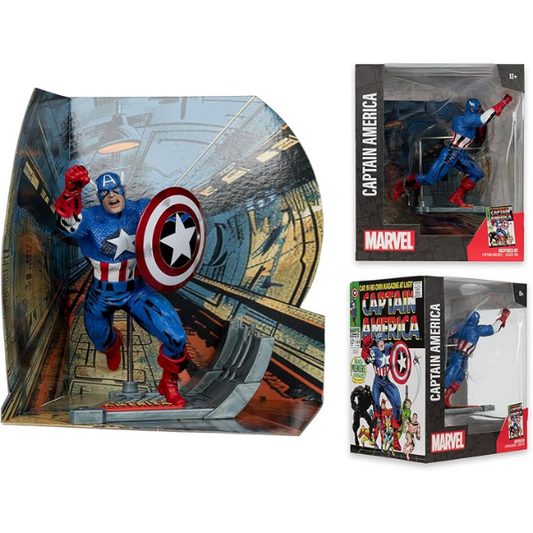 McFarlane Toys Marvel Captain America 1:10th Scale Figure with Scene Issue #100