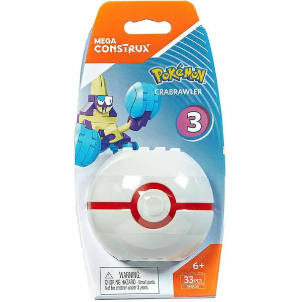 Mega Construx Pokemon Series 3 Crabrawler FPM03 33pcs