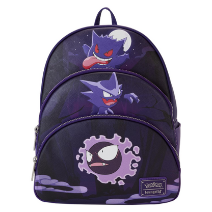 Loungefly Pokemon Gengar Evolutions Triple Pocket Backpack