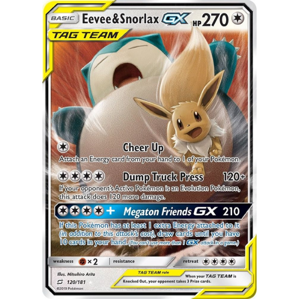 Sun & Moon Team Up 120/181 - Eevee & Snorlax [Ultra Rare]