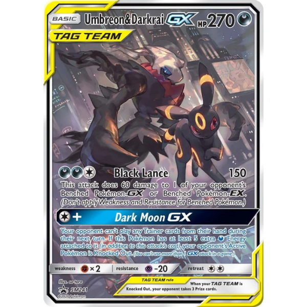 Sun & Moon SM241 - Umbreon & Darkrai GX [Black Star Promo]