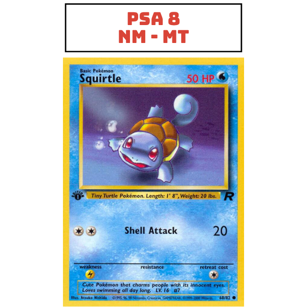 PSA 8 Team Rocket 68/82 - Squirtle 1st Edition [Common]