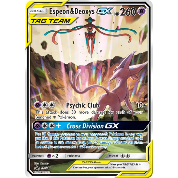Sun & Moon SM240 - Espeon & Deoxys GX [Black Star Promo]