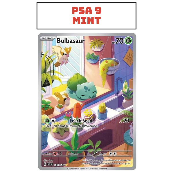 PSA 9 Scarlet & Violet - Stellar Crown 143/142 - Bulbasaur [Special Illustration Rare]