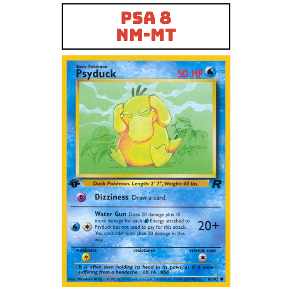 PSA 8 Team Rocket 65/82 - Psyduck 1st Edition [Common]