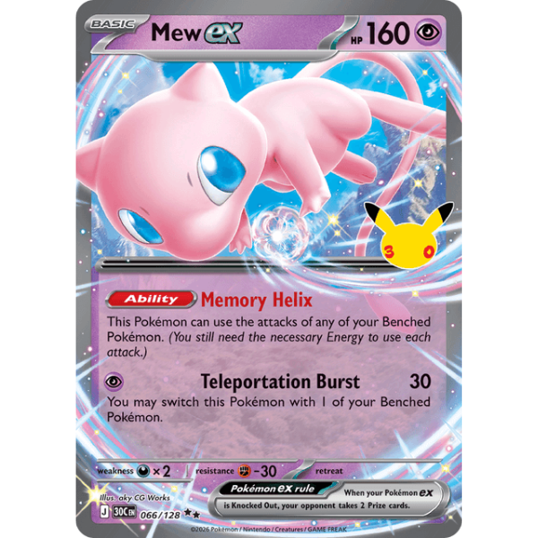 30th Celebration 066/128 - Mew Ex [Double Rare]