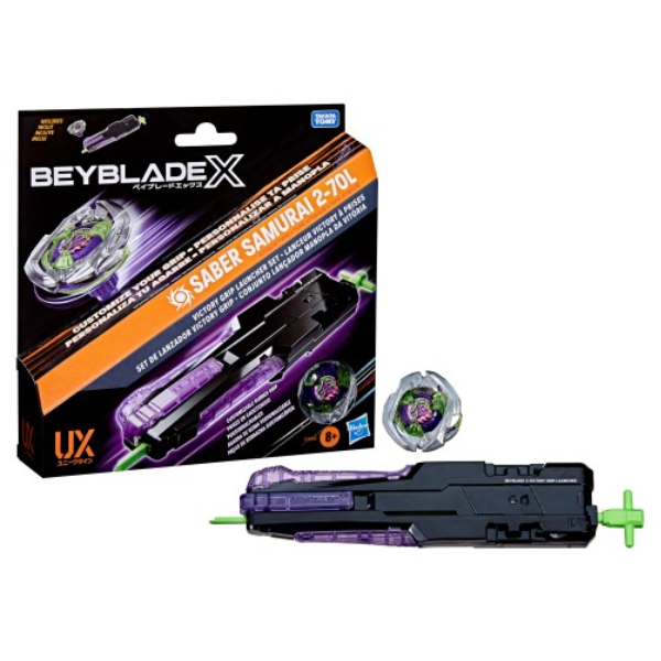 Beyblade X Victory Grip Launcher Set Saber Samurai 2-70L