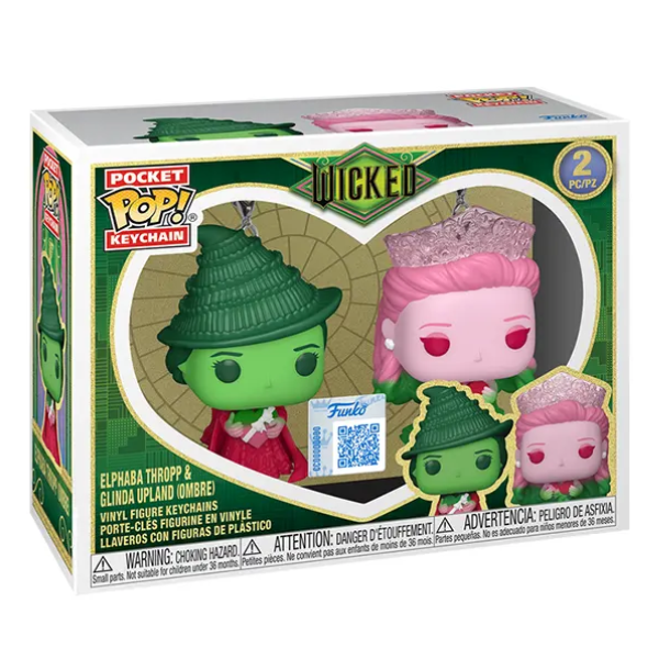Funko Pop Pocket Keychain Wicked Elphaba Thropp & Glinda Upland 2- Pack