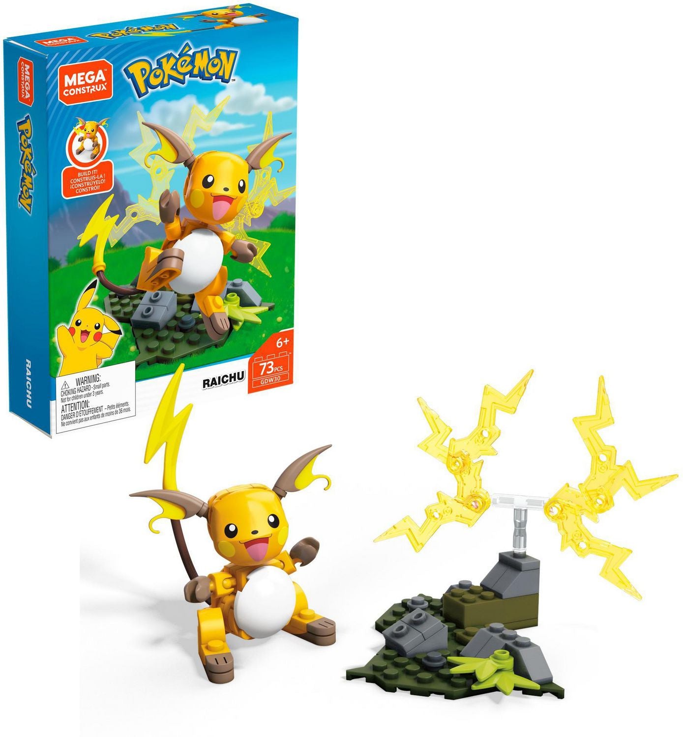 Mega Construx Pokemon Raichu GDW30 73pcs