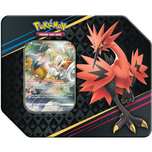 Pokemon TCG Crown Zenith Tin Galarian Zapdos