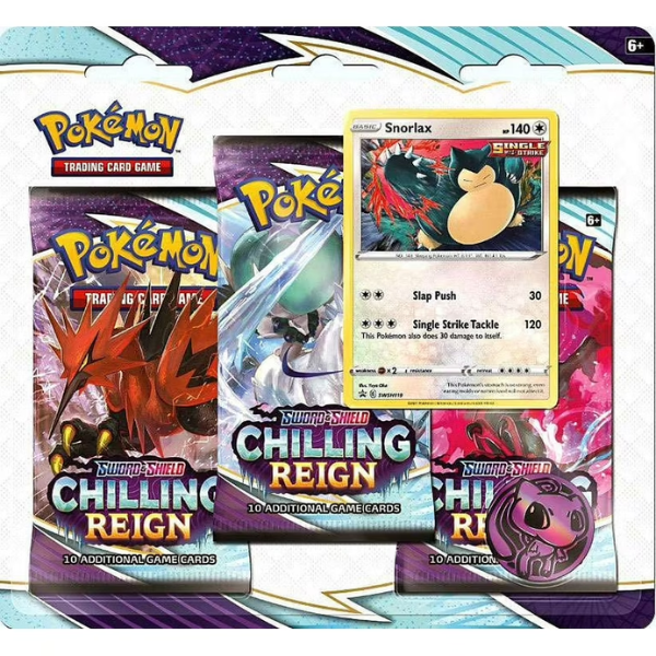 Pokemon Sword & Shield Chilling Reign 3-Pack Blister Snorlax