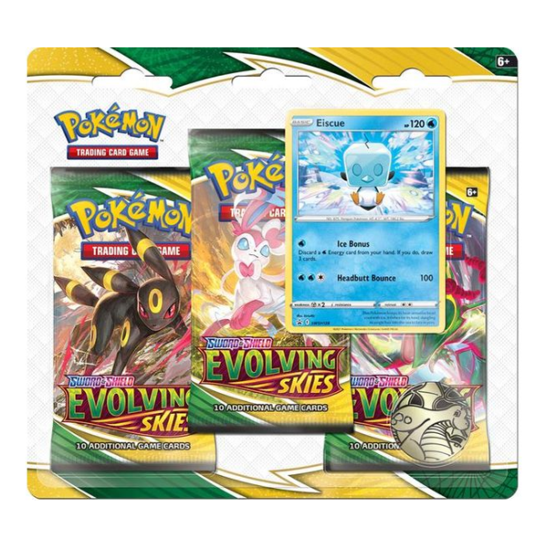 Pokemon Sword & Shield Evolving Skies 3 Pack Blister Eiscue