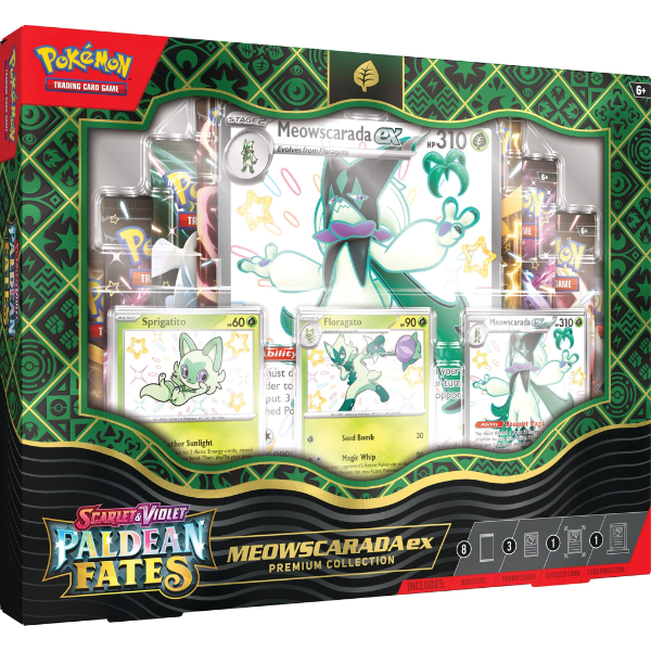 Pokemon TCG Scarlet & Violet Paldean Fates Premium Collection Box Meowscarada Ex