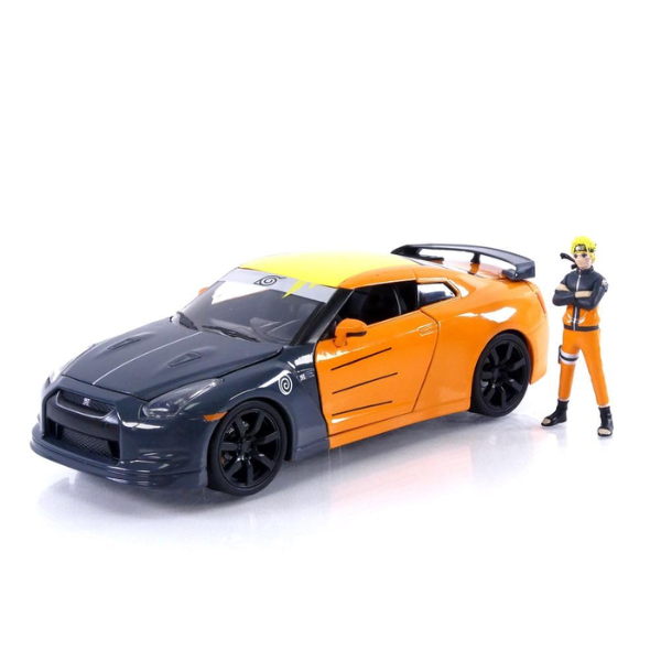 Jada 1:24 Hollywood Rides 2009 Nissan GT-R (R35) w/ Naruto Figure