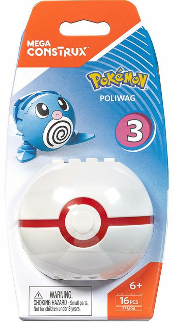 Mega Construx Pokemon Series 3 Poliwag FPM06 16pcs